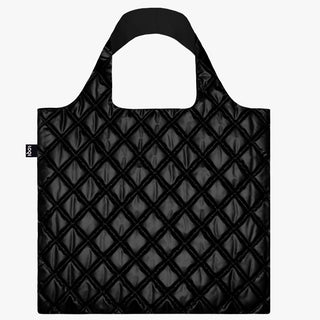 LOQI Metallic Puffy Tote Bag - Black