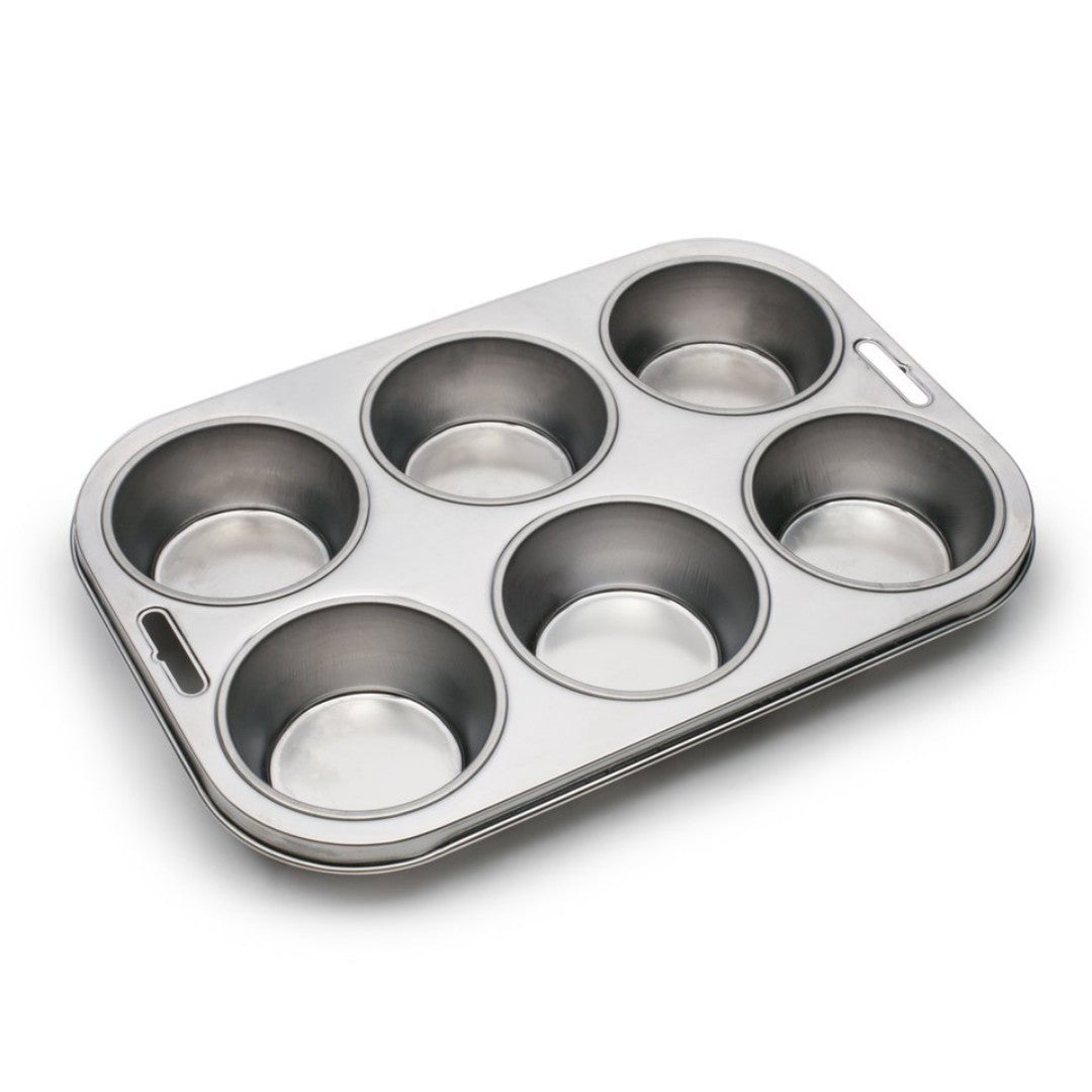 Fox Run Stainless Steel 6 Muffin Pan
