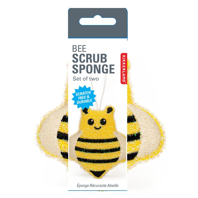 Kikkerland Bee Scrub Sponge Set Of 2