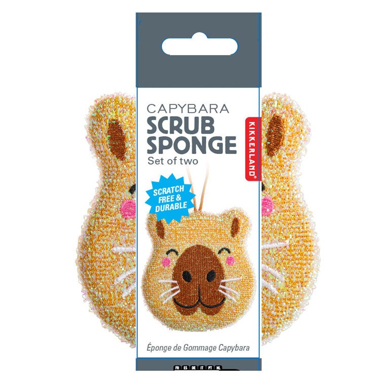 Kikkerland Capybara Scrub Sponge Set Of 2