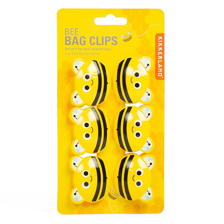 Kikkerland Bumble Bee Bag Clips Set Of 6
