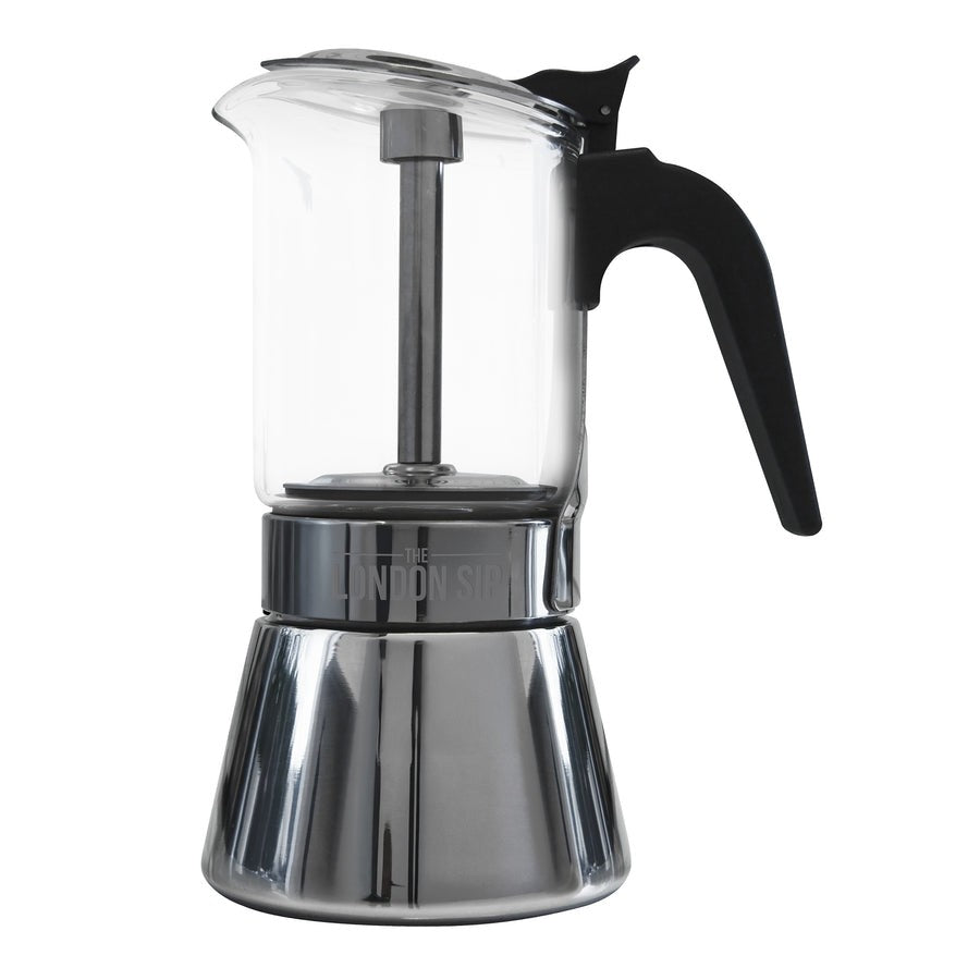 London Sip Glass Stovetop Espresso Maker 6 Cup