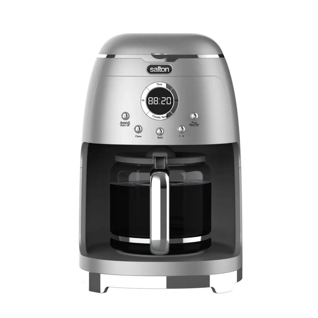 Salton NuRetro 12-Cup Digital Coffee Maker - Silver