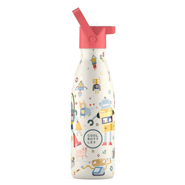 Cool Bottles 12oz Kids Water Bottle - Messy Robots