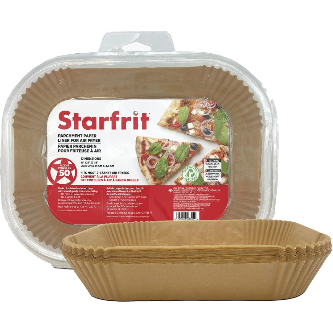 Starfrit Air Fryer Parchment Paper Liner 50 Pack - Rectangular
