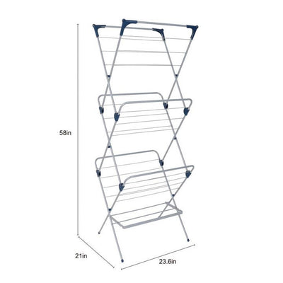 YBM Home 3-Tier Foldable Steel Clothes Drying Rack
