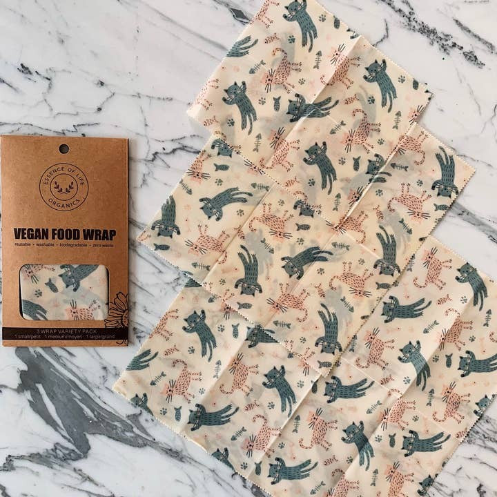 Essence Of Life Vegan Food Wrap Variety 3 Pack - Cat Person