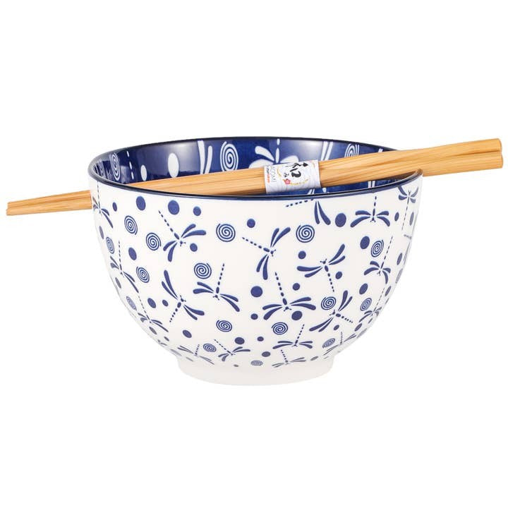 Urban Tokyo 20oz Noodle Bowl &amp; Chopsticks - Dragonfly
