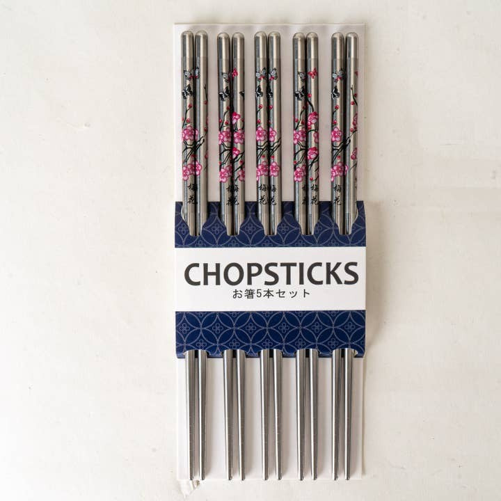Urban Tokyo Chopsticks Set Of 5 - Cherry Blossoms