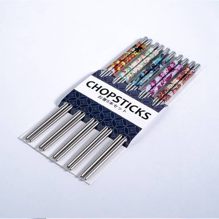 Urban Tokyo Chopsticks Set Of 5 - Floral