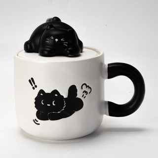 Urban Tokyo Mug 13oz & Lid - Black Cat