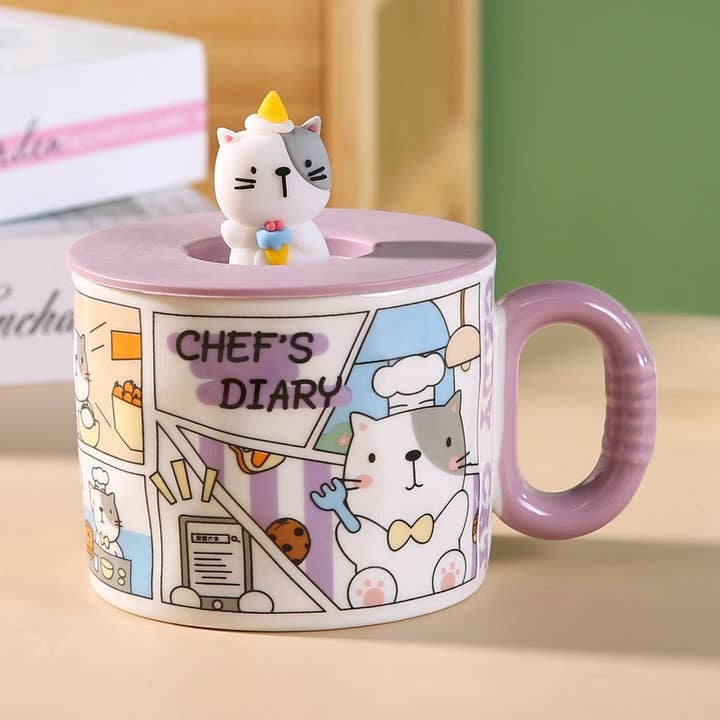 Urban Tokyo Mug 14oz & Lid - Comic Cat