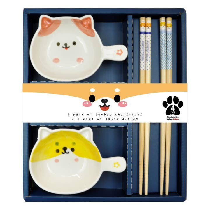 Urban Tokyo Chopstick Gift Set - Shiba Inu Dog