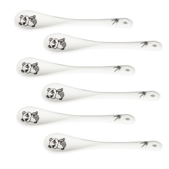 Urban Tokyo Porcelain Salt Spoon EACH - Panda Bamboo