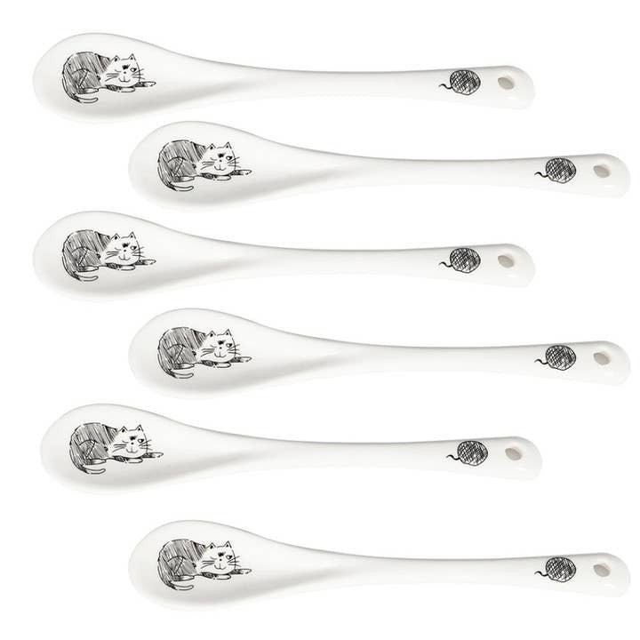 Urban Tokyo Porcelain Salt Spoon EACH - Cat Yarn