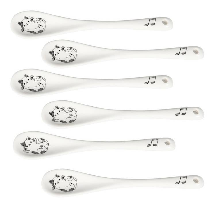 Urban Tokyo Porcelain Salt Spoon EACH - Cat Music