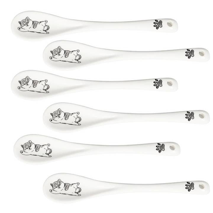 Urban Tokyo Porcelain Salt Spoon EACH - Dog Paw Print