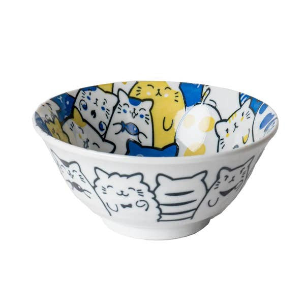 Urban Tokyo 20oz Cereal Bowl - Bunch Of Cats Blue