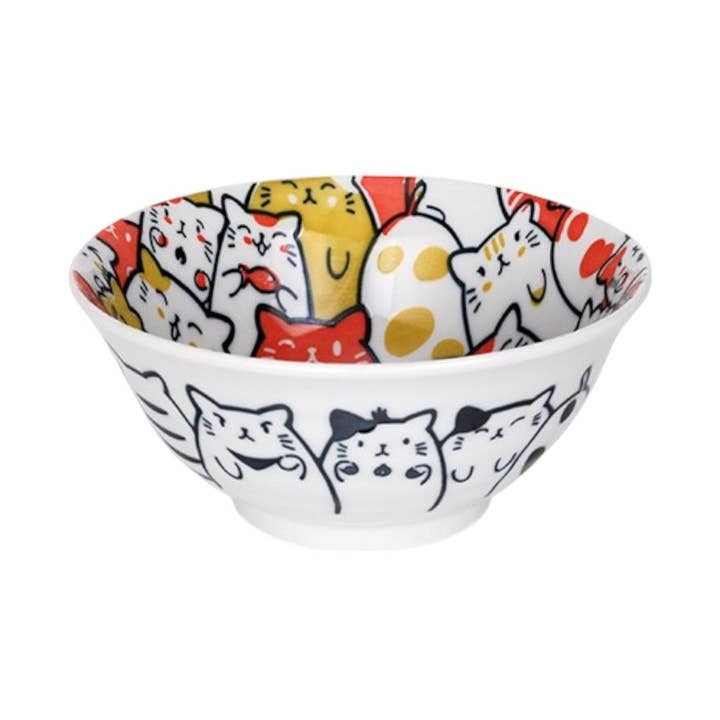 Urban Tokyo 20oz Cereal Bowl - Bunch Of Cats Red