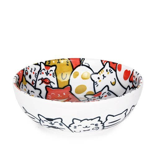 Urban Tokyo 20oz Shallow Bowl - Bunch Of Cats Red