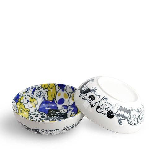Urban Tokyo 20oz Shallow Bowl - Bunch Of Dogs Blue