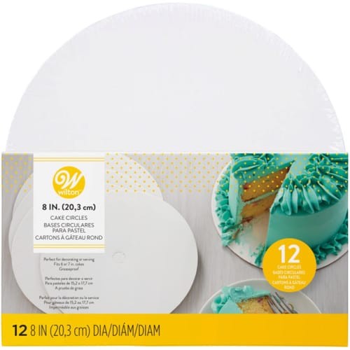 Wilton Corrugated White Cake Circle 8" 12 Pack