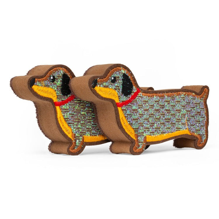 Kikkerland Dachshund Scrub Sponge Set Of 2