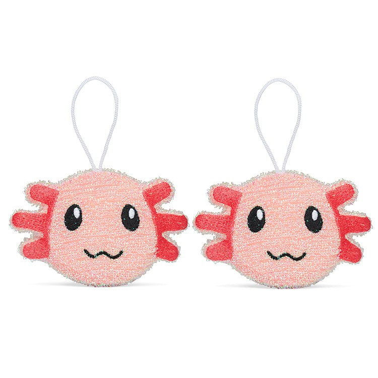 Kikkerland Axolotl Scrub Sponge Set Of 2