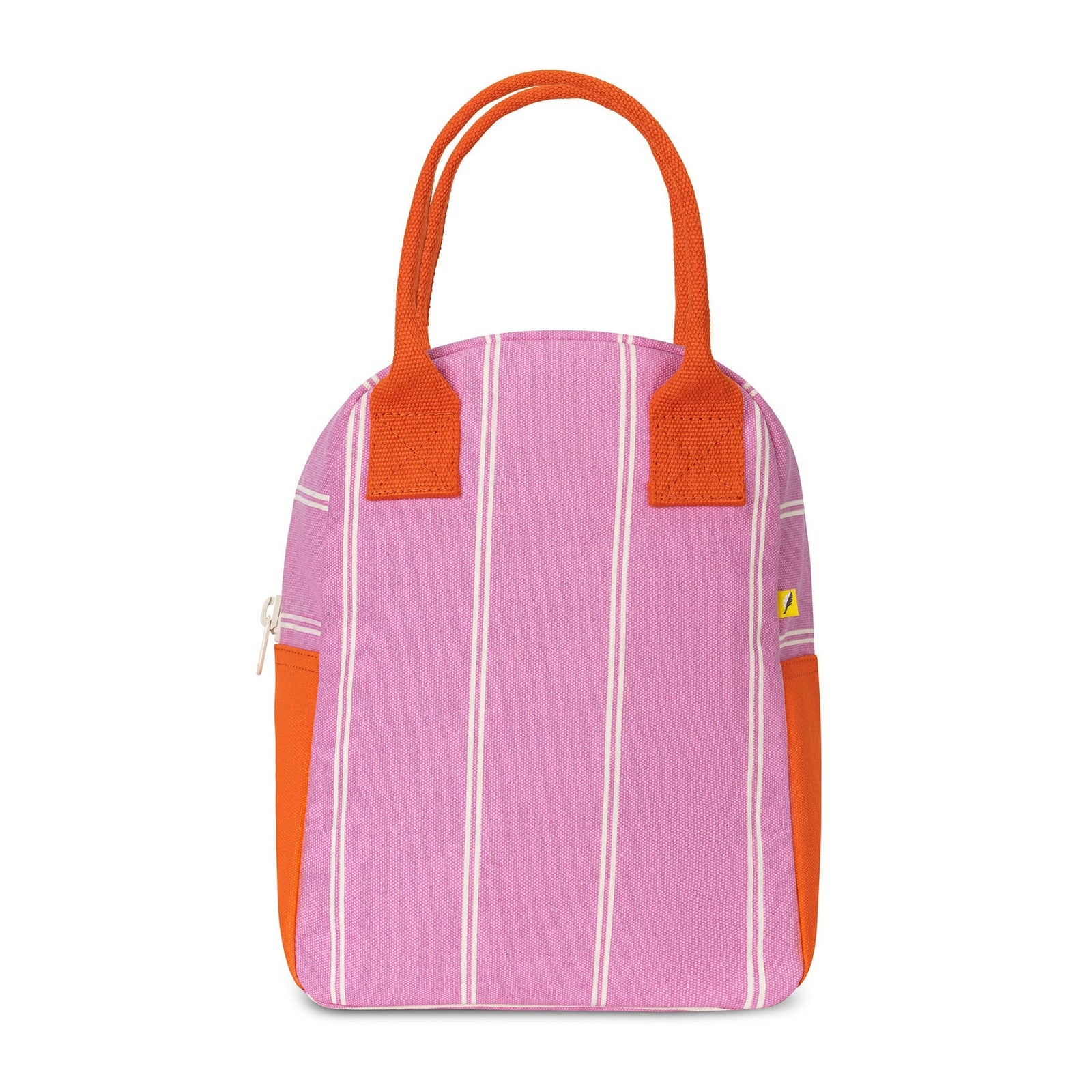 Fluf Zipper Lunch Bag - Pink Shirt Stripe