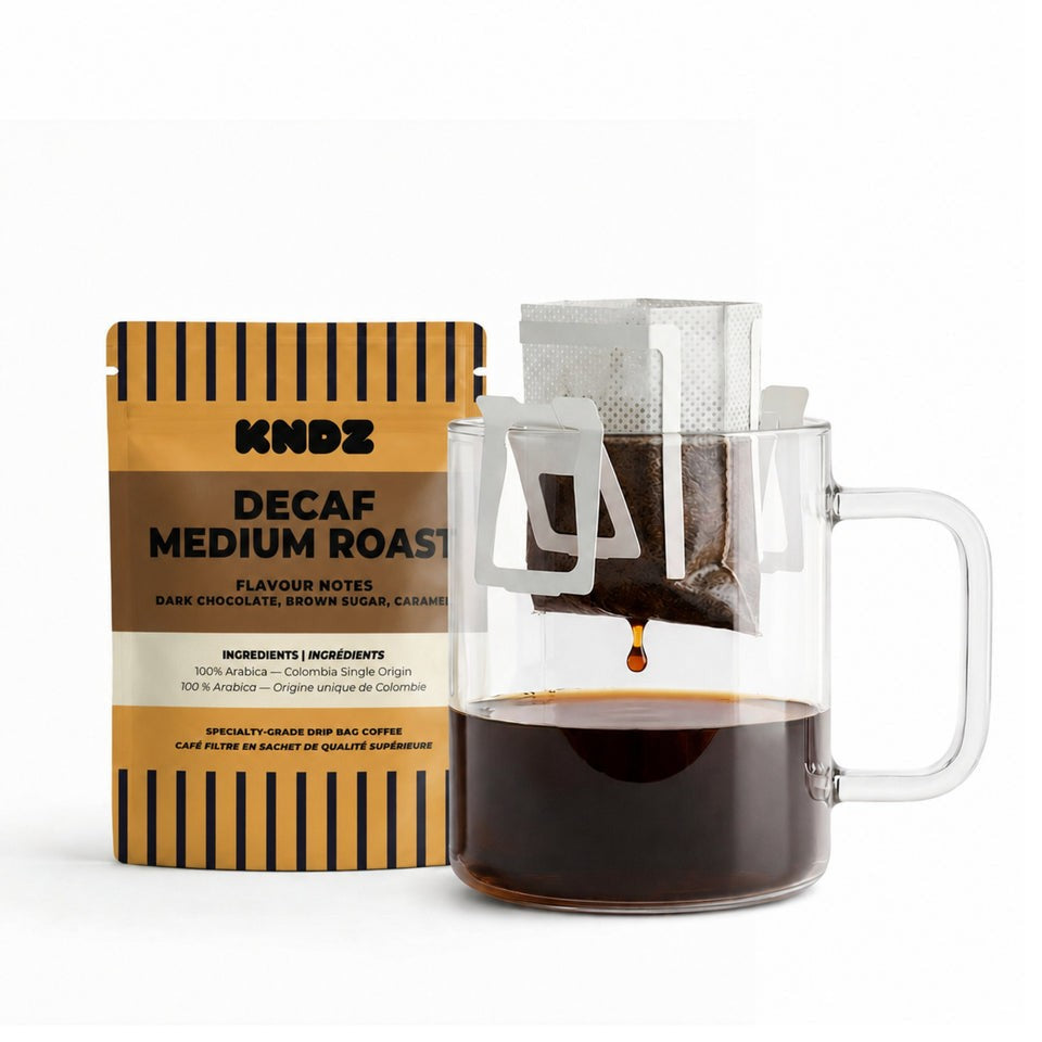 KNDZ Single Size Pour-Over Drip Bag Coffee - Decaf Medium Roast