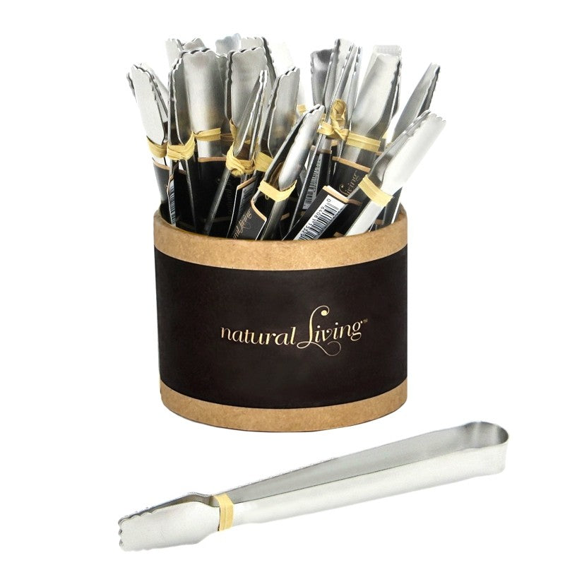 Natural Living Matte Silver Small Tongs