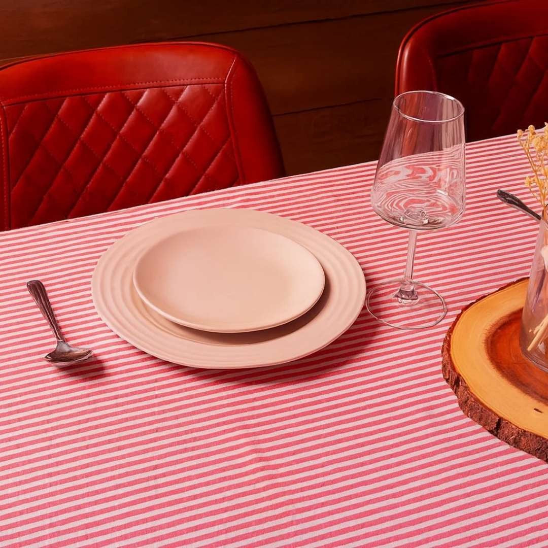 Fabstyles Bistro Stripe Tablecloth - Red