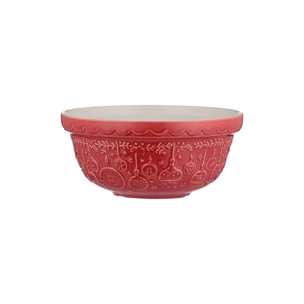 Mason Cash Christmas Mixing Bowl Deck The Halls Red 1.1 L