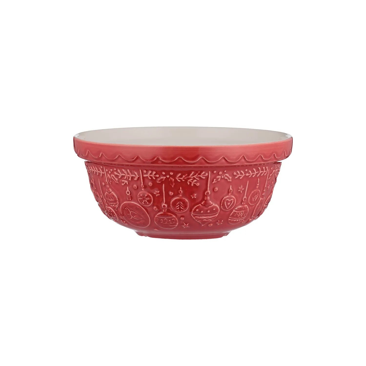 Mason Cash Christmas Mixing Bowl Deck The Halls Red 1.1 L