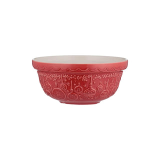 Mason Cash Christmas Mixing Bowl Deck The Halls Red 1.1 L