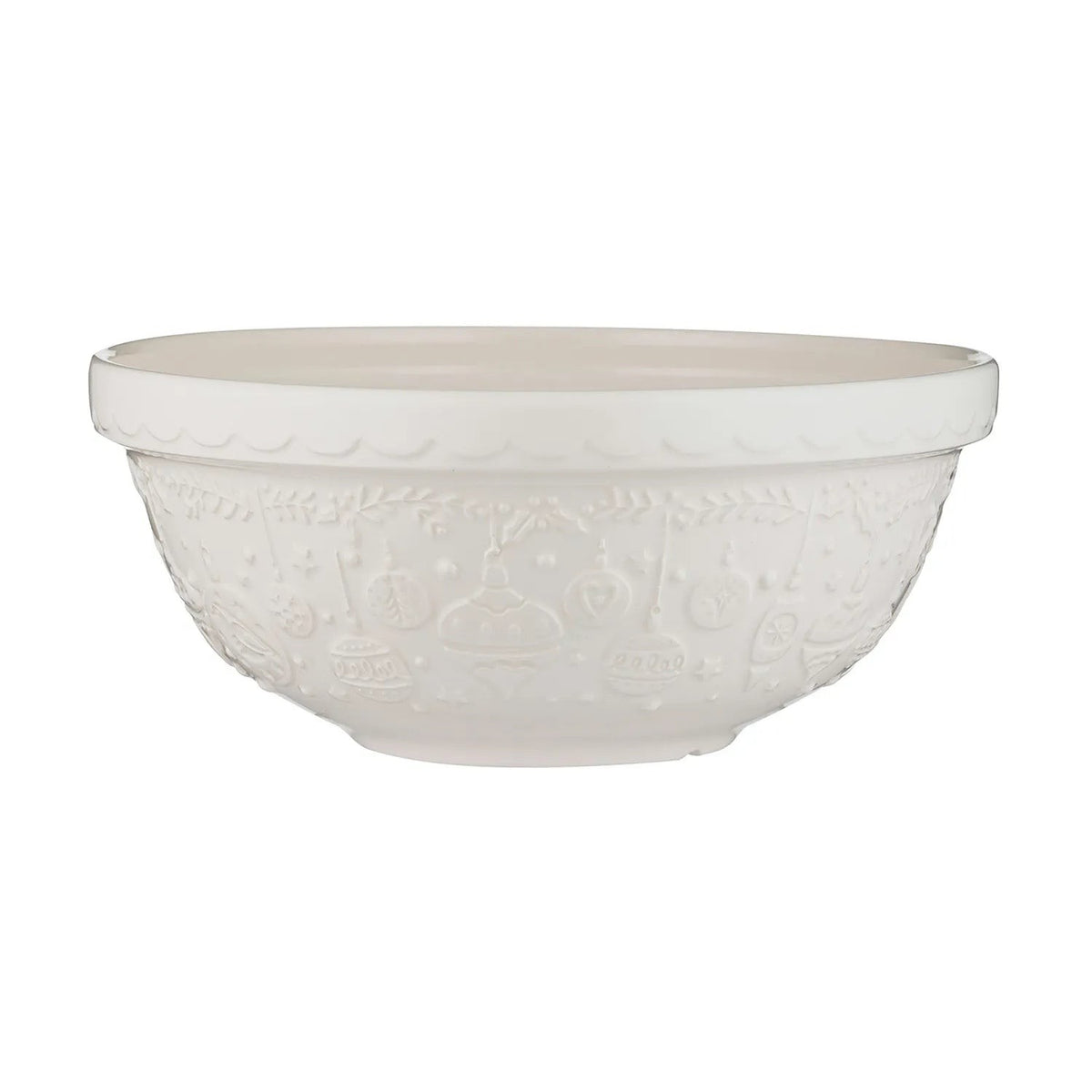 Mason Cash Christmas Mixing Bowl Deck The Halls White 2.7 L