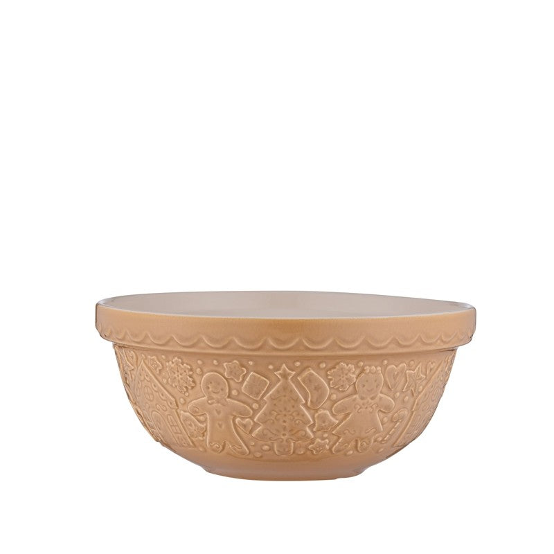 Mason Cash Christmas Mixing Bowl Gingerbread Beige 2 L