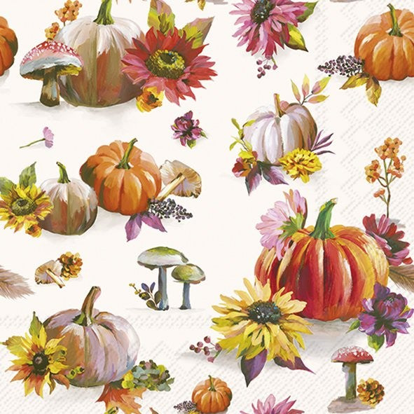 IHR Fall Luncheon Napkin 20 Pack Soft Pumpkin