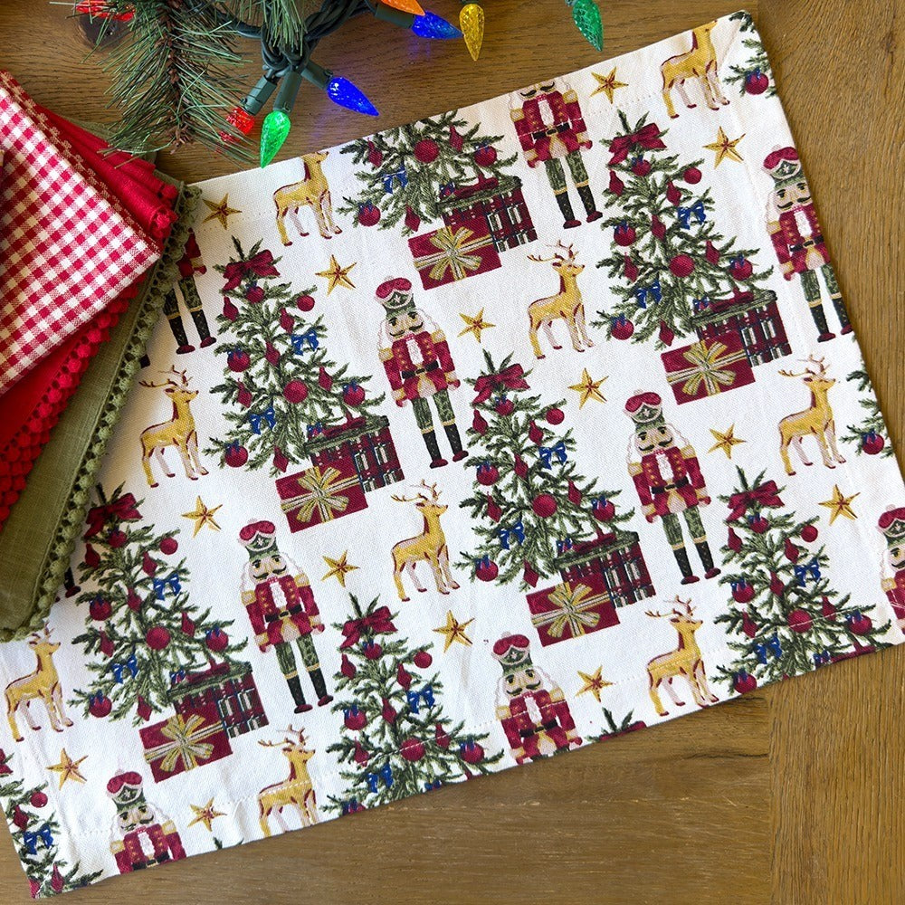 Mahogany Christmas Placemat Nutcracker