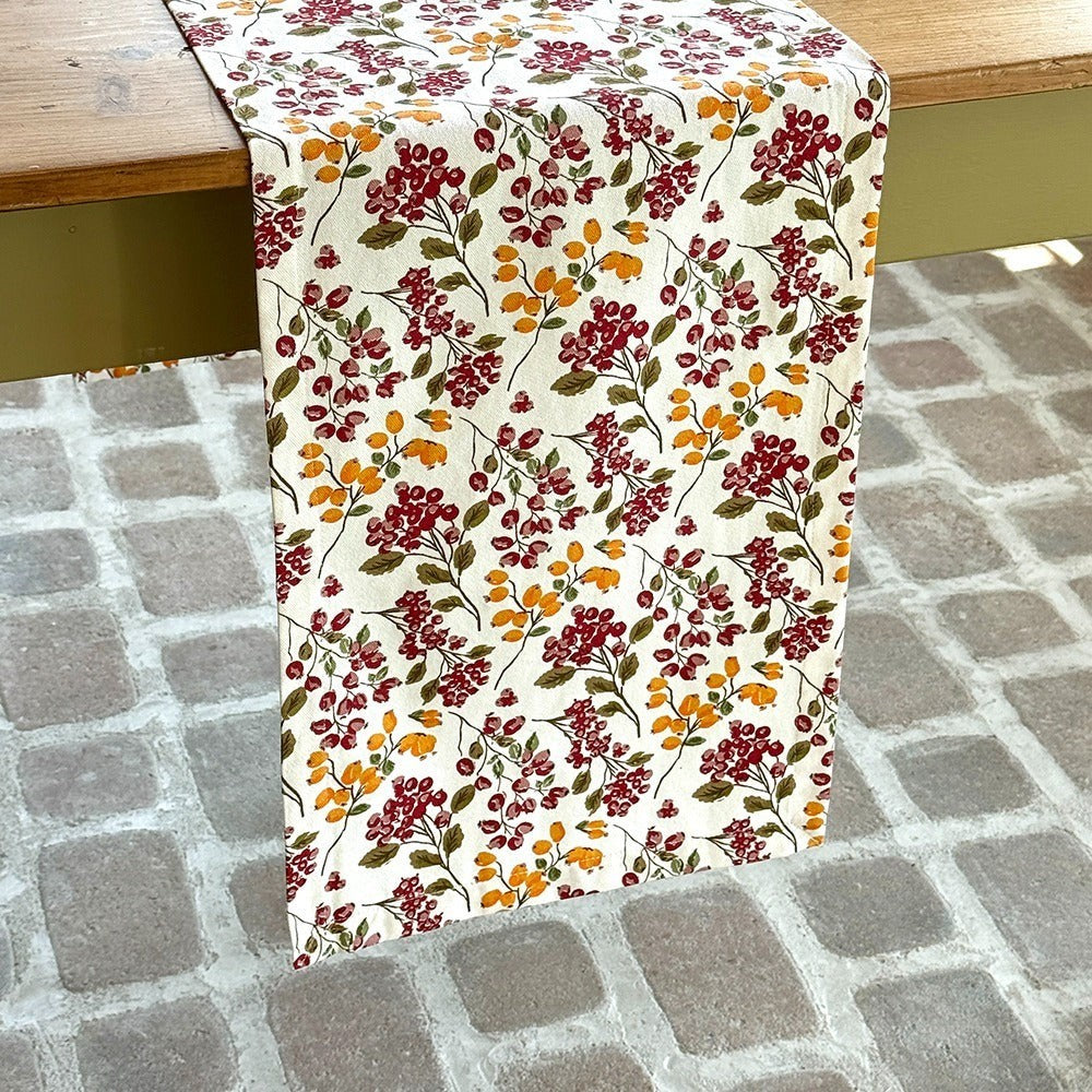 Mahogany Christmas Table Runner Warm Berry