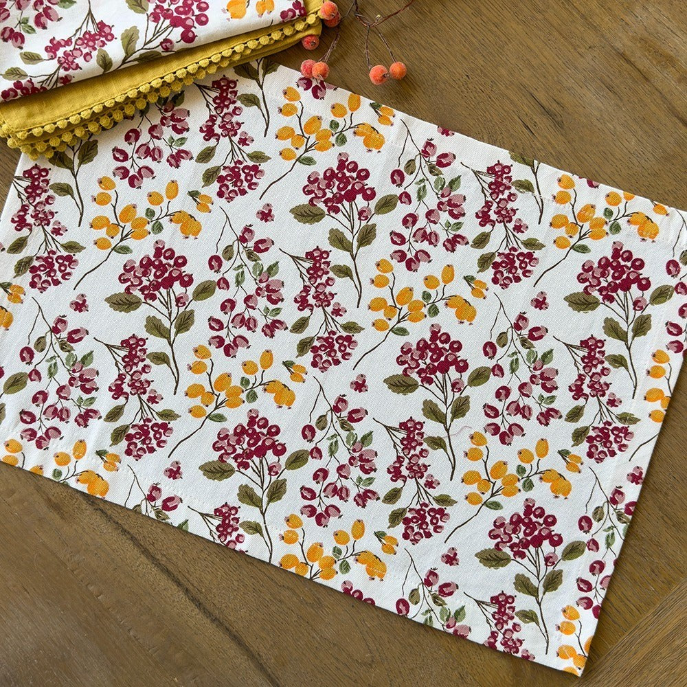 Mahogany Christmas Placemat Warm Berry