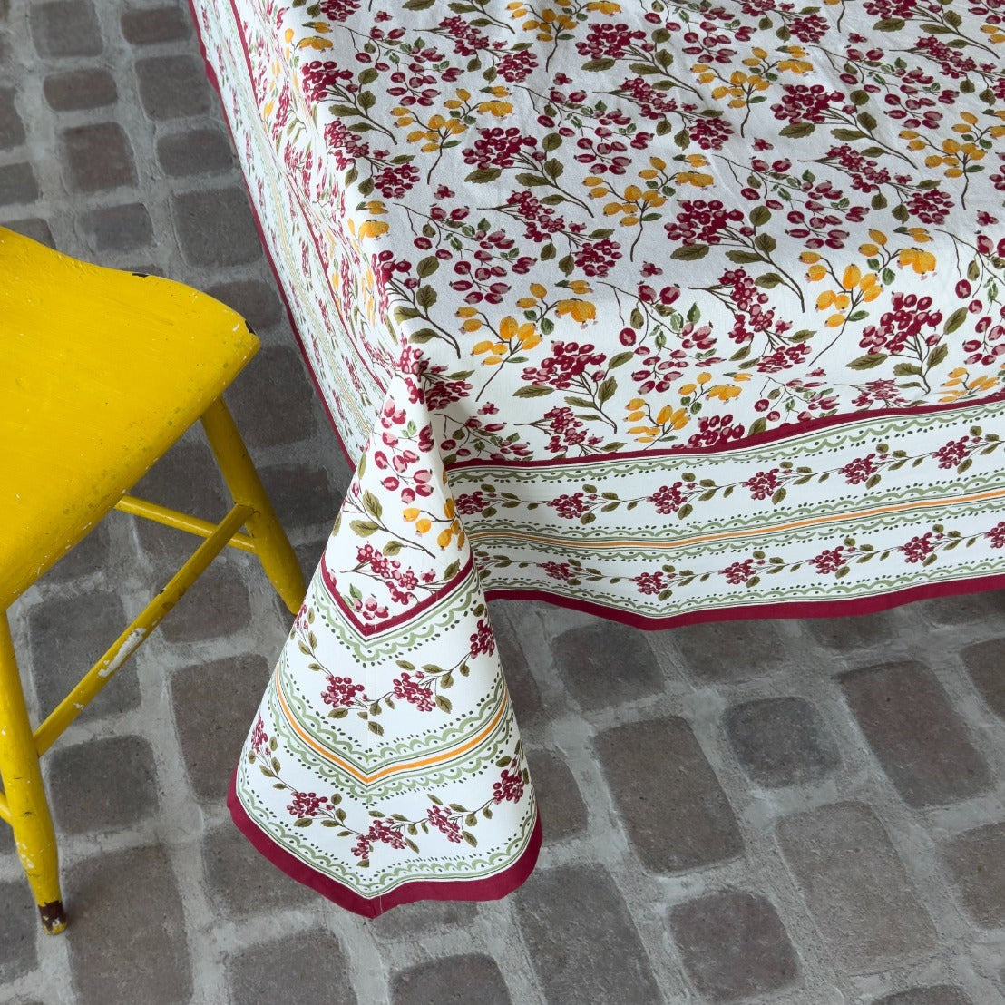 Mahogany Christmas Tablecloth Warm Berry