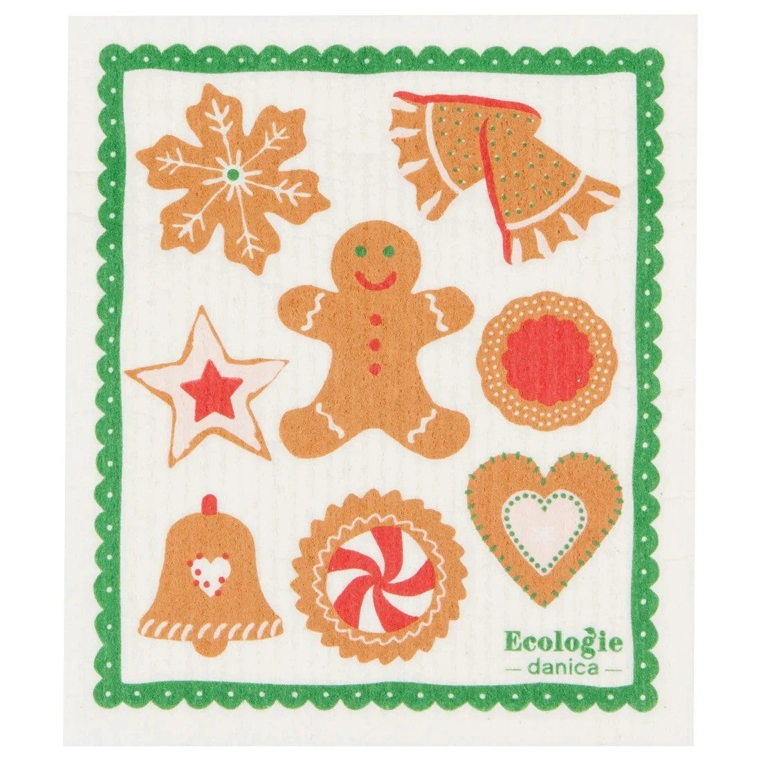 Now Designs Christmas Swedish Dish Cloth Holiday Cookies
