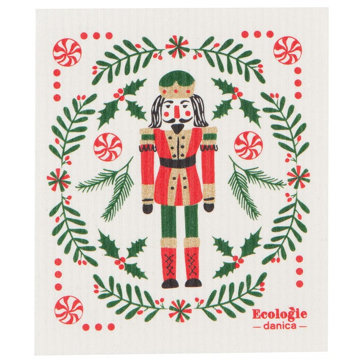 Now Designs Christmas Swedish Dish Cloth Nutcracker