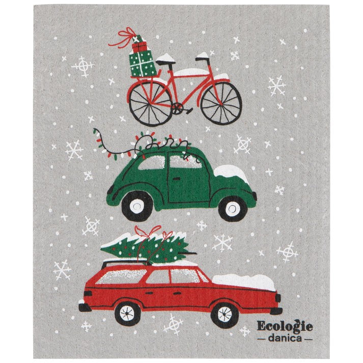 Now Designs Christmas Swedish Dish Cloth Holiday Traffic