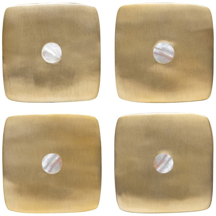 Danica Metal Coaster Nacre-Gold Set Of 4