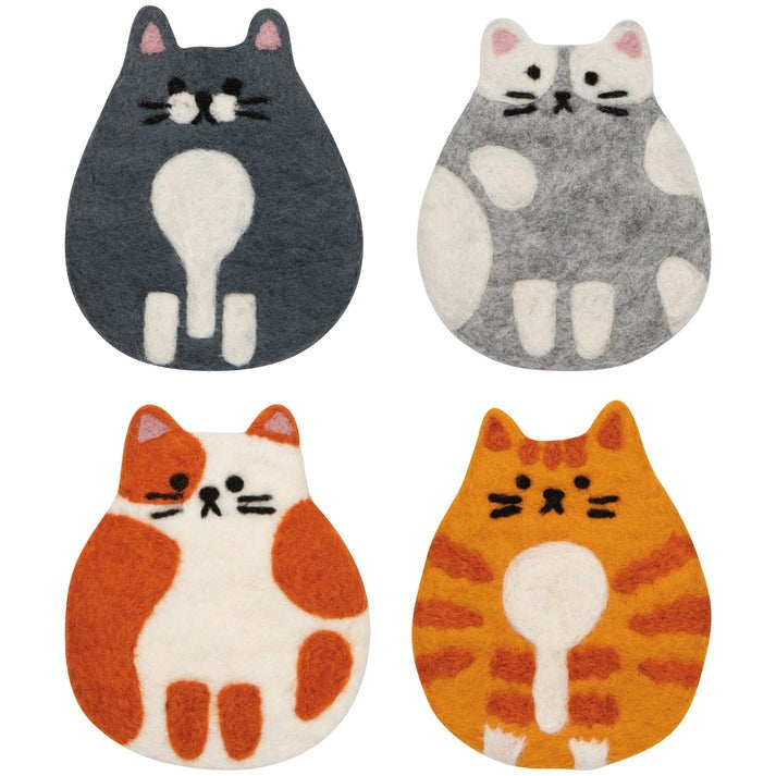 Danica Felt Coaster Cat Club Set Of 4
