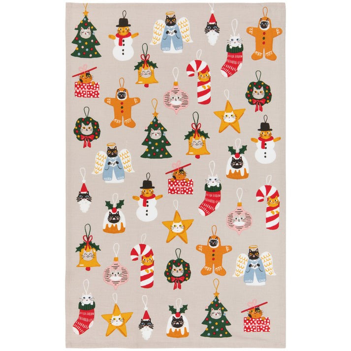 Danica Christmas Tea Towel Bauble Cats