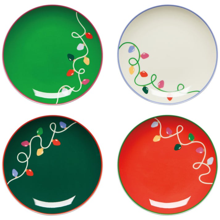 Danica Christmas Holiday Glow Appetizer Plate Set Of 4