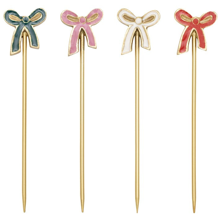 Danica Christmas Bowtique Cocktail Pick Set Of 4